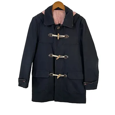 El Ganso Cotton Duffle Coat Women's 46 Medium Navy Blue Toggle Detachable Hood • $32