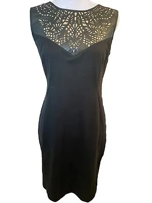 Eci New York Dress Size 8 Knit With Faux Leather Chest Panel Designs  • $9