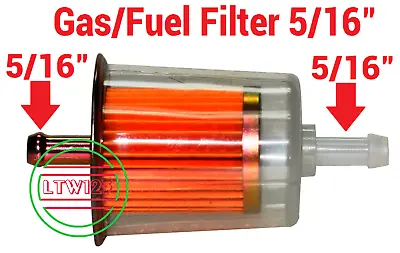 (1) 5/16  Gas/Fuel Filter INDUSTRIAL HIGH PERFORMANCE UNIVERSAL INLINE   L 4  • $6.67