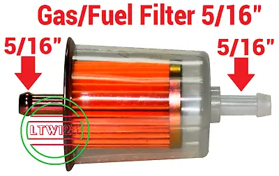 $7.49 • Buy (2) 5/16  Gas/Fuel Filter INDUSTRIAL HIGH PERFORMANCE UNIVERSAL INLINE   L 4 