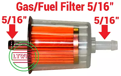 $7.49 • Buy (2) 5/16  Gas/Fuel Filter INDUSTRIAL HIGH PERFORMANCE UNIVERSAL INLINE   L 4 
