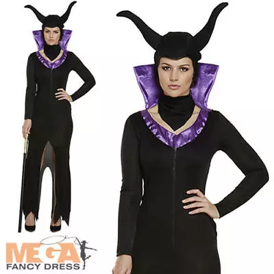 Evil Queen Ladies Fancy Dress Maleficent Fairy Tale Adults Halloween Costume New • £11.99