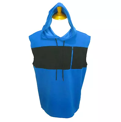 SPORTS ILLUSTRATED Men's (Size Large) Blue Sleeveless Hoodie Hooded Muscle Shirt • $14.95