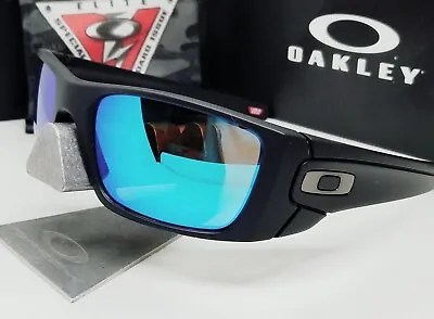 Custom OAKLEY Matte Black FUEL CELL +(aftermarket) Blue POLARIZED Sunglasses NEW • $89.99