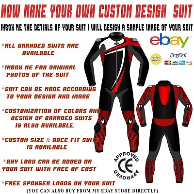 $299 • Buy Customized Motorcycle Leather Protective Racing 1Pc & 2Pc Suit Made To Measure