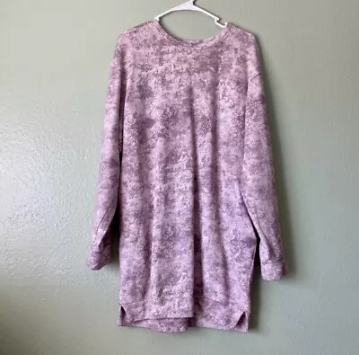 Zella Snake Print Lounge Athleisure Dress Lavender Long Sleeve Sz Medium • $12.99