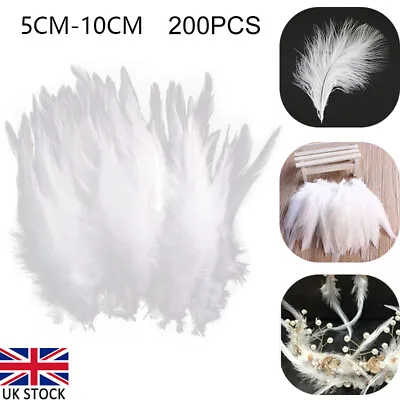 100Pcs Large Fluffy Marabou Feathers 5-10cm Card Making Crafts Embellishment UK • £5.99