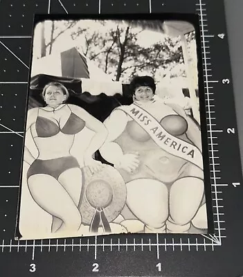 1960s Comic MISS AMERICA Swimsuit FAT Women Backdrop Vintage Arcade PHOTO • $24.95