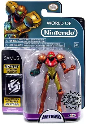 World Of Nintendo Metroid Samus Exclusive Action Figure [Metallic Paint] • $54.99