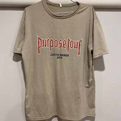 $25 • Buy Justin Bieber Purpose Tour T Shirt 2016 My Mama Don’t Like You” Beige Large