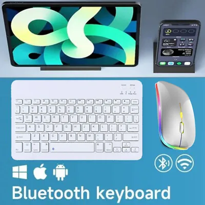 Bluetooth Keyboard Mouse For Samsung Galaxy Tab A A9 A8 A7 S5 S6 S7 S8 S9 Tablet • $24.99