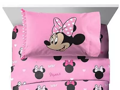 Minnie Mouse  Hearts N Love  Kids Microfiber Sheet Set - AB07XFGD1MZ2 • $46.95