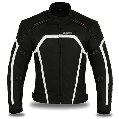 Motorbike Motorcycle Waterproof Racing Cordura Textile Jacket Black XL-1 • $62.20