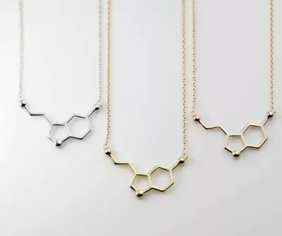 Personalized Serotonin Molecule Necklace Science Jewelry  • $25