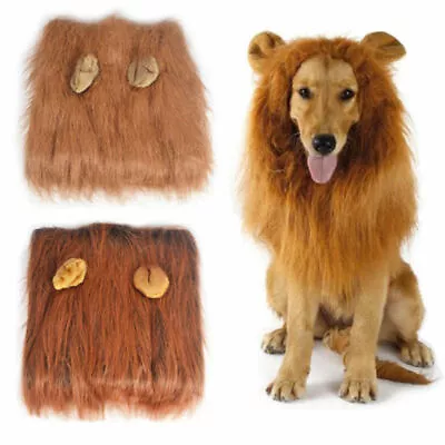 £5.89 • Buy Large Pet Dog Costume Lion Mane Wig Hair For Christmas Clothes Fancy Dress Up