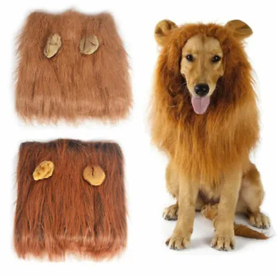 £5.99 • Buy Large Pet Dog Costume Lion Mane Wig Hair For Halloween Clothes Fancy Dress Up