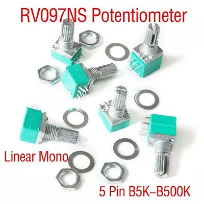 RV097NS Variable Resistor Linear Mono Potentiometer With Switch 5 Pin B5K-B500K • £1.52