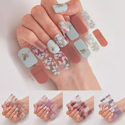 Fashion 3D Nail Wraps Stickers Glitter Nail Art Strips Wraps Decals Decoration + • $1.22