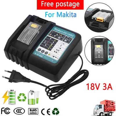£28.99 • Buy For Makita 14.4-18V Lithium Battery Charger Fast Charging DC18RC BL1815 UK Plug