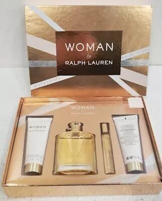 Woman By Ralph Lauren Women Perfume EDP Spray 3.4 Oz 100 Ml NIB 4 Pcs Gift Set • $175