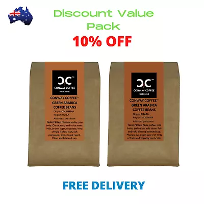 Raw Green Coffee Beans. Home And Hobby Roaster Value Pack. 2 Bags X 500 Grams • $31.95