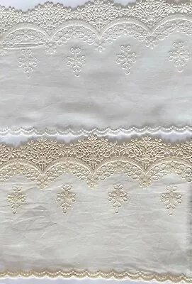 Cotton Embroidered Lace Fabric Trim 1 Yard Width 14 Cm • £4.80