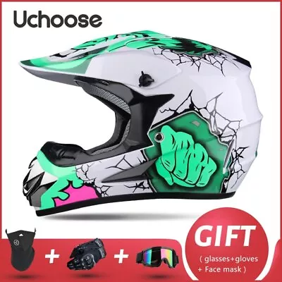 Motorcycle Classic Motocross Helmet Adults Cross Downhill Off Road Helmet Racing • $84.99