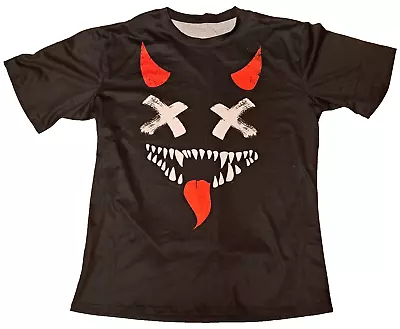 Demon With Horns And Tongue Short Sleeve T+Shirt Large • $9.95