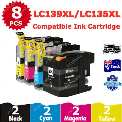 8X Non-OEM Ink Cartridges LC139XL LC139 LC135 XL For Brother MFC J6720DW J6920DW • $28