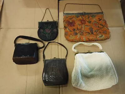 Vintage Purse Handbag Lot Of 5 Purses Dating As Far Back As 1902. • $27