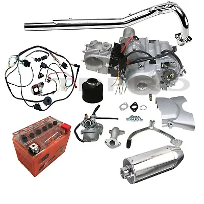 125cc Semi Auto Engine Motor + Wiring Kit + Exhaust PIT QUAD DIRT BIKE ATV BUGGY • $518.66