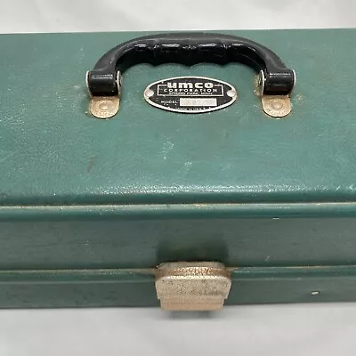 Vintage Fishing Tackle Box UMCO Corp Three Tray Green 173-U Used Made In USA • $25
