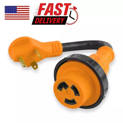 $12.89 • Buy RV Power Cord Plug 30AMP Male To 30AMP Female Twist Lock Adapter Electrical 