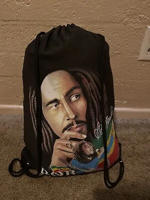 Rasta Bob Marley W/ Drawstring Bag Knapsack Bookbag Jamaica Reggae • $10