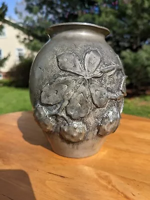 £81.08 • Buy 6 In Vtg Art Nouveau Petizon Pewter Jug Vase Art Etain Artistique France Signed