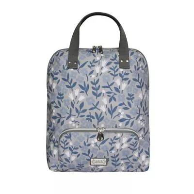 £44.99 • Buy Earth Squared Grey Floral Backpack Fairtrade Oil Cloth Rucksack Porcelain