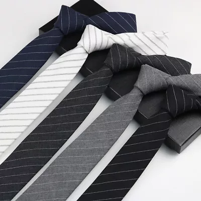 6cm Ties Men Skinny Slim Neck Tie Wedding Dress Necktie Stripe Cravate Business♡ • $4.12