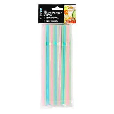 Chef Aid BioDegradable Straws - Assorted Colours - Choose Desired Quantity • £2.59