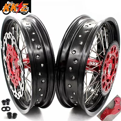 KKE 3.5/4.25*17  Wheels For Honda XR650L 1993-2023 Supermoto Motard Rims Set Red • $889