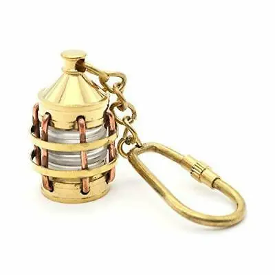 Anchor Lamp Keychain Solid Brass Maritime Ring Mariner Gift Lantern Miniature • $9.95