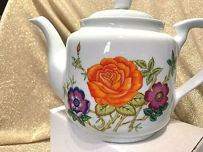 VINTAGE Takahashi Teapot W/lid Floral Patterns Flowers San Francisco-Japan-6.5  • $15.95