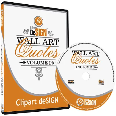Wall Art Quotes Clipart-vinyl Cutter Plotter Images-vector Clip Art Graphics Cd • $99