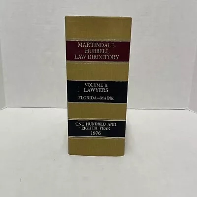 Martindale Hubbell 1976 Law Directory Vol 2 LAWYERS Florida - Maine • $14.99