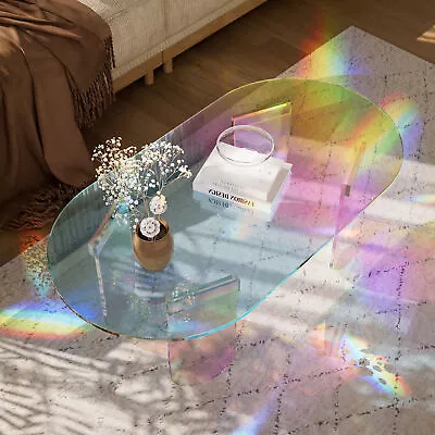 Acrylic Coffee Table Iridescent End Table Clear Side Table Living Room Office • £109.95