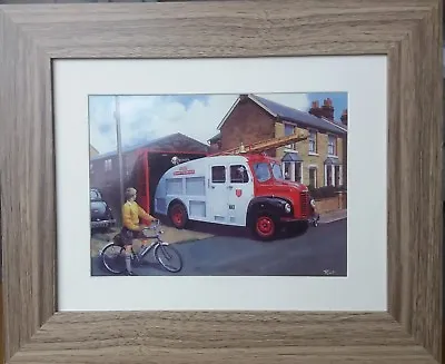 Where's The Fire Framed & Mounted Artwork By Malcolm Root Classic Fire Engine • £9.99
