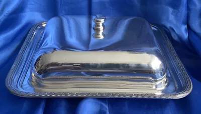 £7 • Buy English Vintage Silver Plated Large Butter / Cheese Dish 8.5 X 7.5 X3 Inches Apx