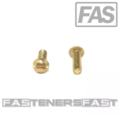 (100) 8-32x1/2 Brass Slotted Round Head Machine Screws #8-32 - Solid Brass • $18.09