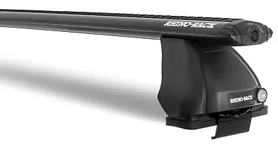 Rhino Vortex  Black 2 Bar Roof Rack For NISSAN Navara D40 4dr Ute Extra Cab 11/0 • $436.80