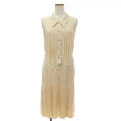 Chanel Vintage Dress Knee Sleeveless Silk P30946V06382 Women's Size 38 • £597.81