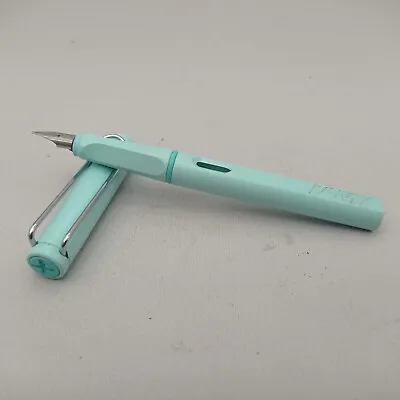 Lamy Safari Blue Macaron Catridge Fountain Pen Ss Medium Nib Beautiful • $50